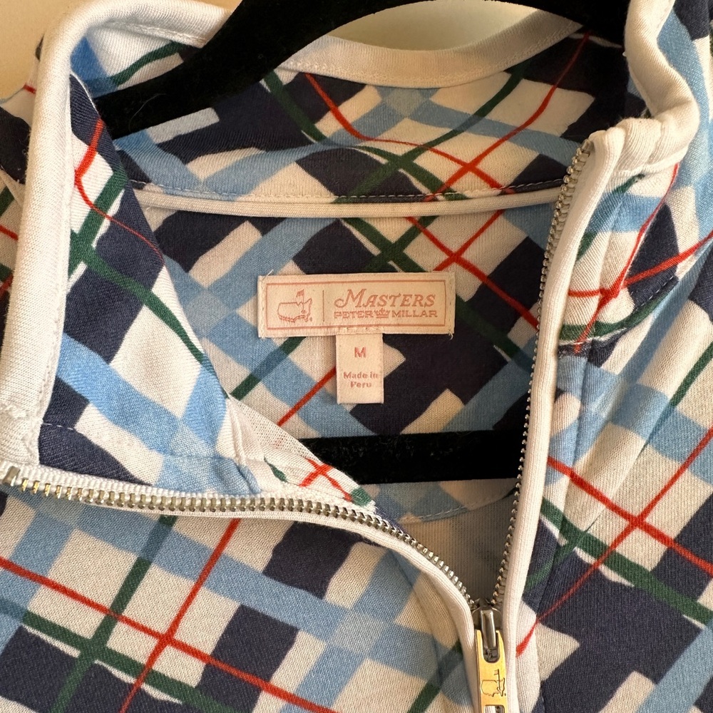 Peter Millar Masters Plaid 1/4 Zip-Up Jacket